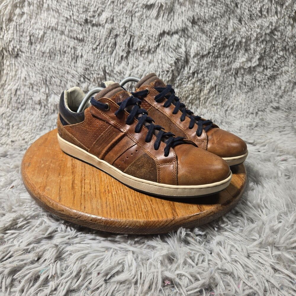 Bull Boxer Mens Leather Cognac Hybrid Comfort Lace-Up Casual Dress Shoes Sz 9/42